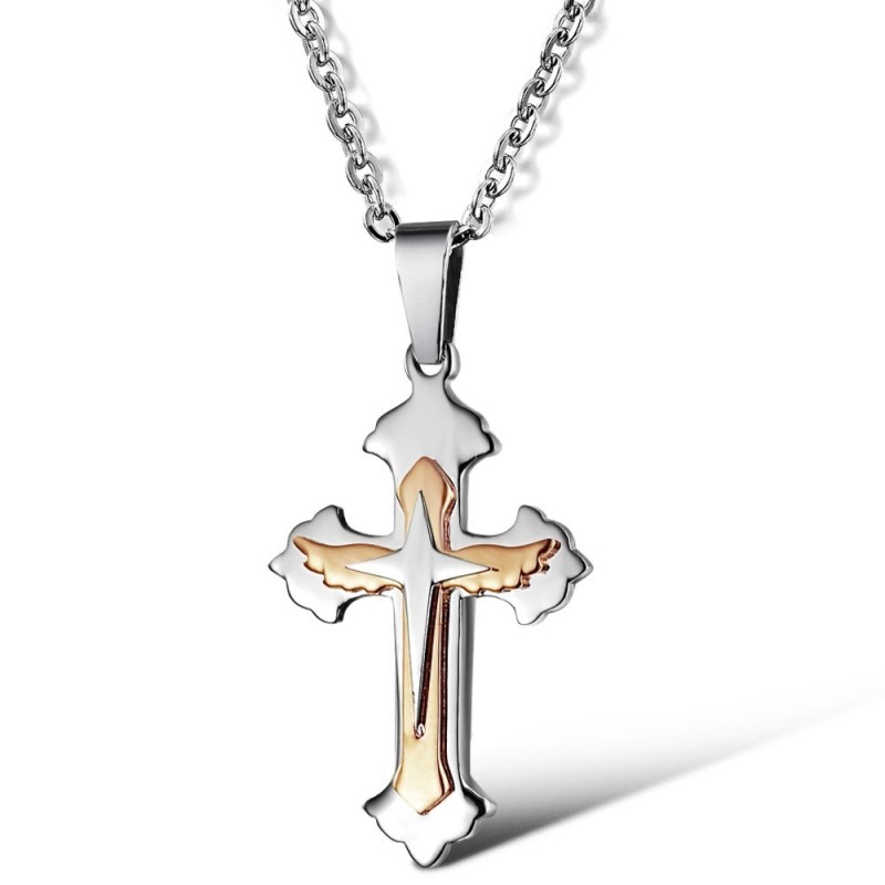 Collana In Titanio Con Croce Di Qualità Superiore Collana In Titanio Con Croce Di Qualità Superiore