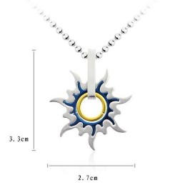 Ciondoli E Collana Da Uomo In Titanio Puro Alla Moda Con Ruota Solare