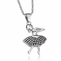 Collana In Titanio Con Ballerina Di Qualità Queen Of Female Ballet Girl