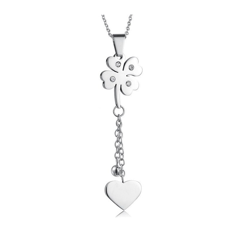 Collana In Titanio A Forma Di Trifoglio Femminile, Qualità E Quantità Garantite Collana In Titanio A Forma Di Trifoglio Femminile, Qualità E Quantità Garantite