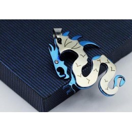 Ciondoli E Collana Da Uomo In Titanio Puro Alla Moda Con Drago