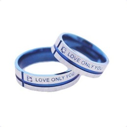 Anello Destro In Titanio "Love Only You" Per Coppie