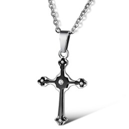 Collana In Titanio Con Croce Femminile Di Eccellente Qualità Con Strass