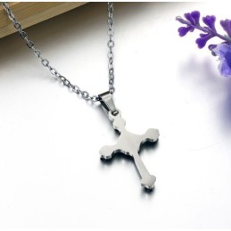 Collana In Titanio Con Croce Femminile Di Eccellente Qualità Con Strass