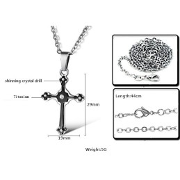 Collana In Titanio Con Croce Femminile Di Eccellente Qualità Con Strass
