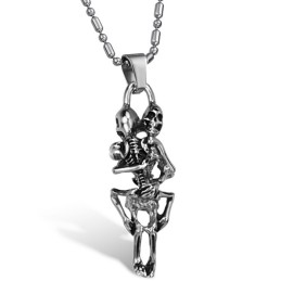 Collana In Titanio Con Teschio Maschile Di Qualità Stabile