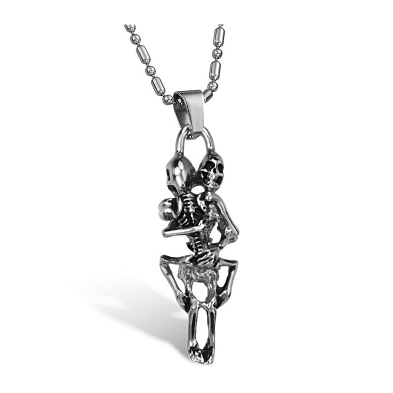 Collana In Titanio Con Teschio Maschile Di Qualità Stabile Collana In Titanio Con Teschio Maschile Di Qualità Stabile