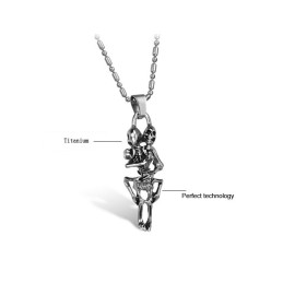 Collana In Titanio Con Teschio Maschile Di Qualità Stabile