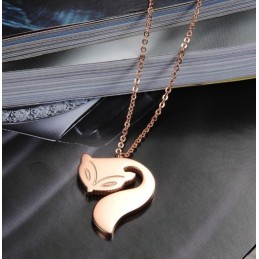 Collana In Titanio A Forma Di Volpe Femmina Completa Nelle Specifiche
