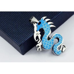 Ciondoli E Collana Da Uomo In Titanio Puro Alla Moda Con Drago