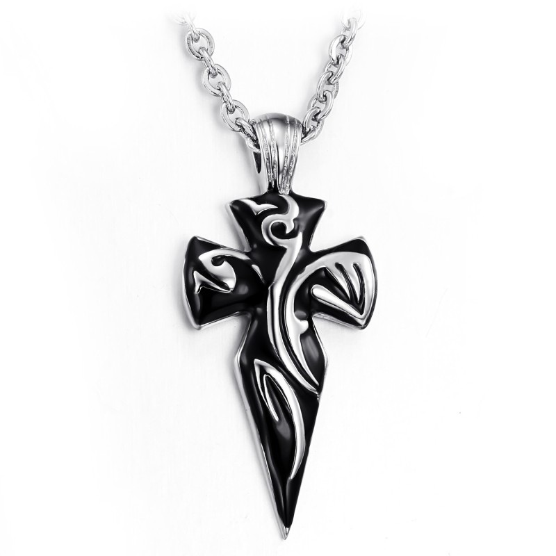Collana Con Croce In Titanio Di Ottima Qualità Collana Con Croce In Titanio Di Ottima Qualità