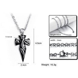Collana Con Croce In Titanio Di Ottima Qualità