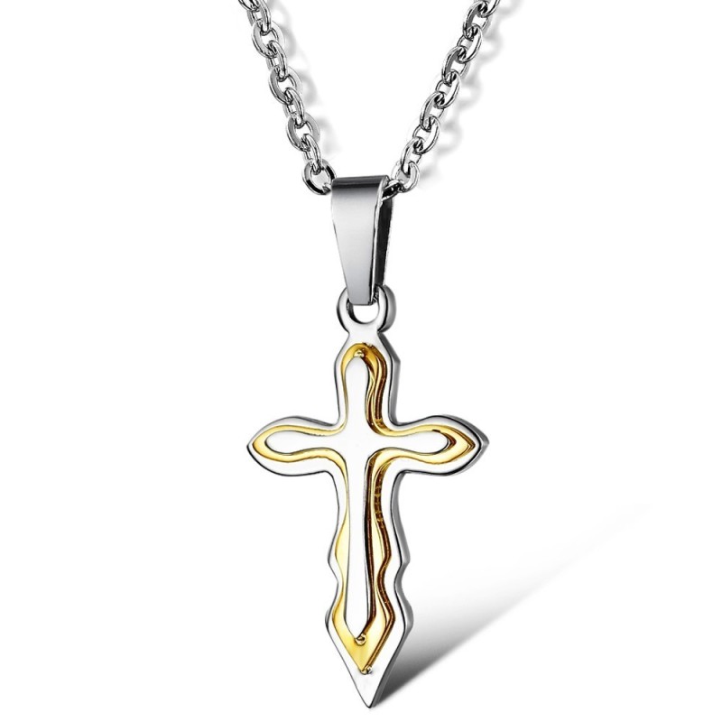 Collana In Titanio Con Croce Femminile Di Alta Qualità Collana In Titanio Con Croce Femminile Di Alta Qualità