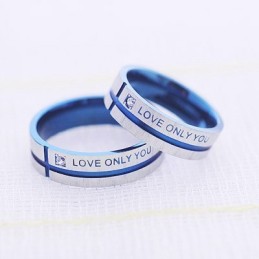 Anello Destro In Titanio "Love Only You" Per Coppie
