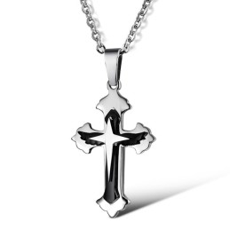 Collana In Titanio Con Croce Maschile Di Qualità Stabile