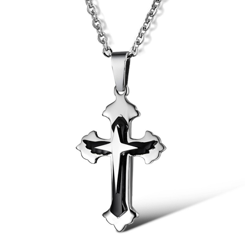 Collana In Titanio Con Croce Maschile Di Qualità Stabile Collana In Titanio Con Croce Maschile Di Qualità Stabile