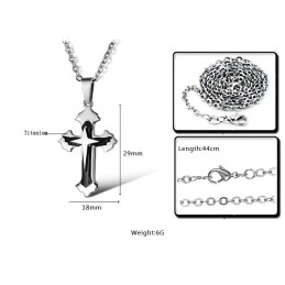 Collana In Titanio Con Croce Maschile Di Qualità Stabile