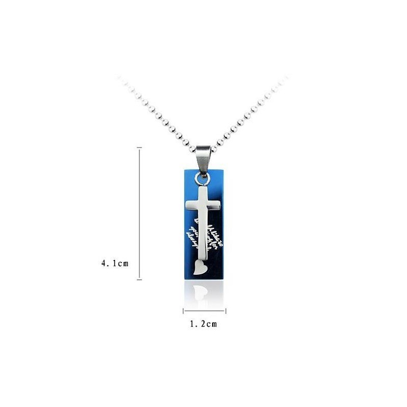 Collana Con Ciondolo A Croce In Titanio "Love Sweetheart" Collana Con Ciondolo A Croce In Titanio "Love Sweetheart"
