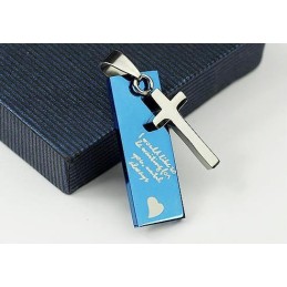 Collana Con Ciondolo A Croce In Titanio "Love Sweetheart"