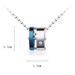 Collana Con Ciondolo In Titanio Puro Con Rullo Blu Da Uomo (Nuovo)