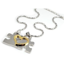1 Paio Di Ciondoli Per Collana In Acciaio Al Titanio A Forma Di Cuore Blu