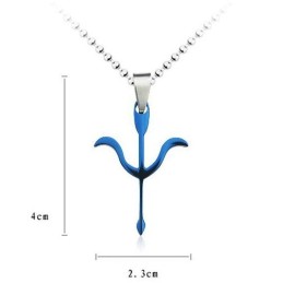 Ciondolo E Collana In Titanio Blu Con La Freccia Di Cupido