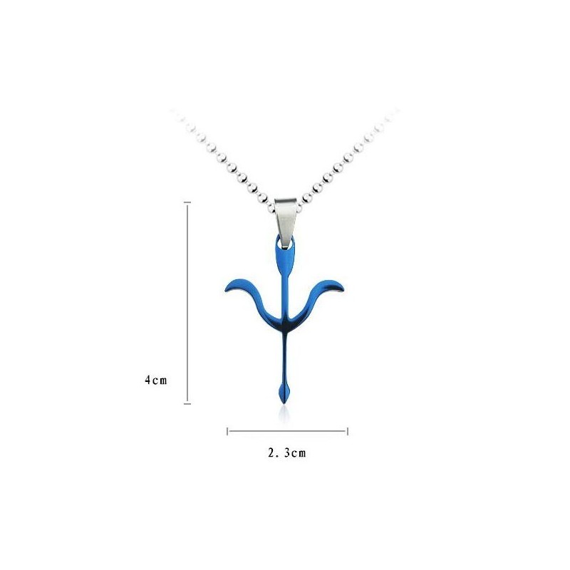 Ciondolo E Collana In Titanio Blu Con La Freccia Di Cupido Ciondolo E Collana In Titanio Blu Con La Freccia Di Cupido