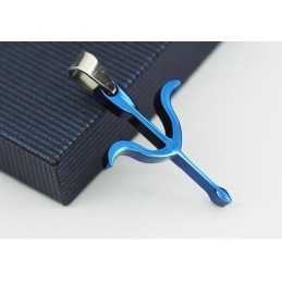 Ciondolo E Collana In Titanio Blu Con La Freccia Di Cupido