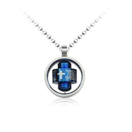 Anello Con Croce Alla Moda E Ciondolo In Titanio Da Uomo Con Collana