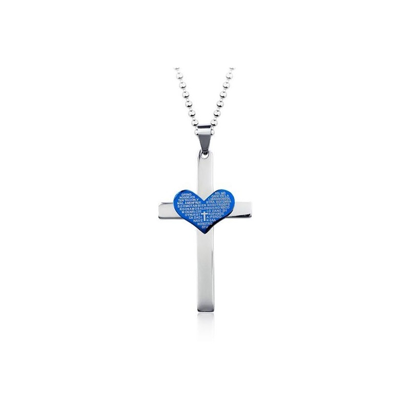 Collana E Ciondolo A Forma Di Croce Con Cuore Alla Moda E Cool Collana E Ciondolo A Forma Di Croce Con Cuore Alla Moda E Cool