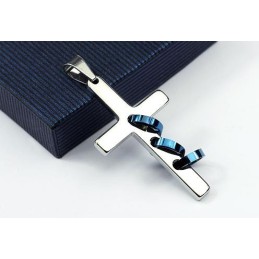Anelli Alla Moda Alla Moda Da Uomo Con Ciondolo A Croce In Titanio E Collana