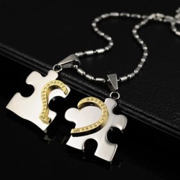 1 Paio Di Ciondoli Per Collana In Acciaio Al Titanio A Forma Di Cuore Blu