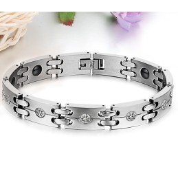 Bracciale In Titanio Per La Salute, Di Qualità Stabile, Per Gli Amanti, Con Strass
