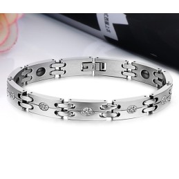 Bracciale In Titanio Per La Salute, Di Qualità Stabile, Per Gli Amanti, Con Strass