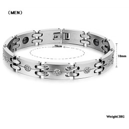 Bracciale In Titanio Per La Salute, Di Qualità Stabile, Per Gli Amanti, Con Strass