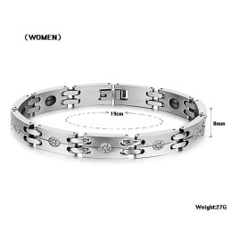 Bracciale In Titanio Per La Salute, Di Qualità Stabile, Per Gli Amanti, Con Strass