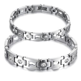 Bracciale In Titanio Di Qualità Queen Of Quality Per Amanti Con Strass