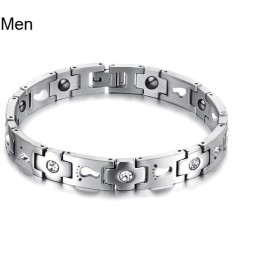 Bracciale In Titanio Di Qualità Queen Of Quality Per Amanti Con Strass