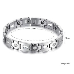 Bracciale In Titanio Di Qualità Queen Of Quality Per Amanti Con Strass