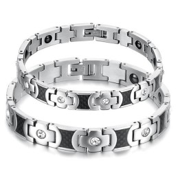 Bracciale In Titanio Per La Salute Di Qualità Superiore Per Gli Amanti Con Strass