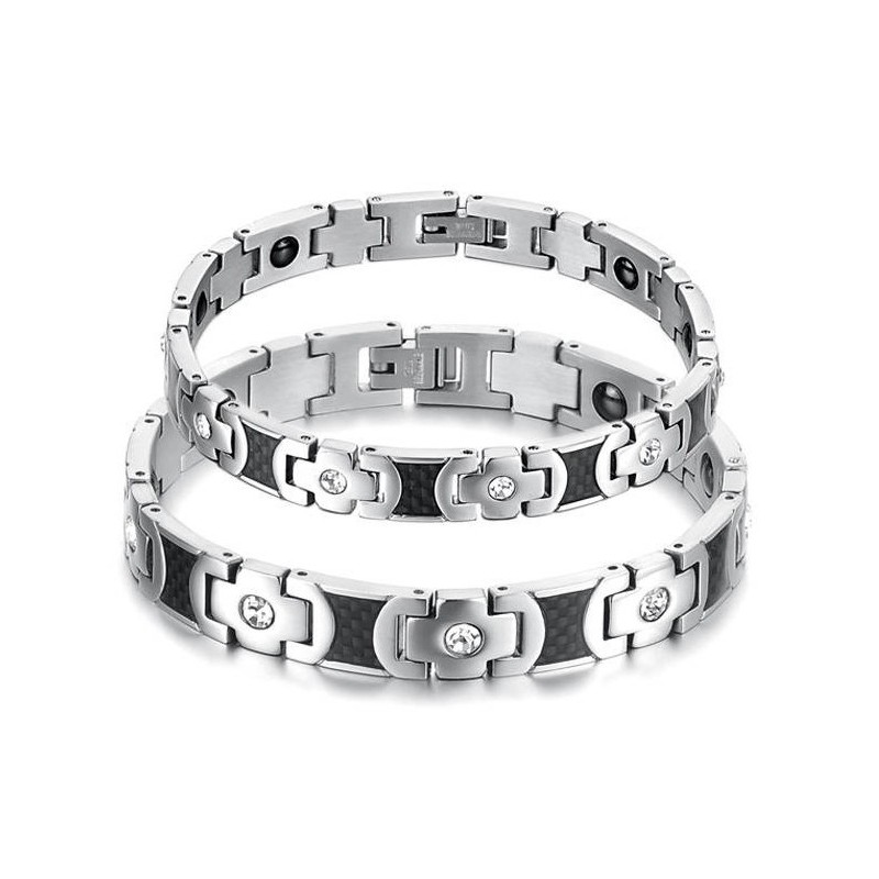 Bracciale In Titanio Per La Salute Di Qualità Superiore Per Gli Amanti Con Strass Bracciale In Titanio Per La Salute Di Qualità Superiore Per Gli Amanti Con Strass