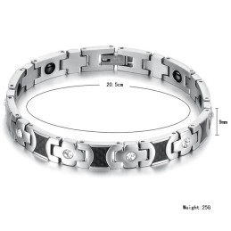 Bracciale In Titanio Per La Salute Di Qualità Superiore Per Gli Amanti Con Strass