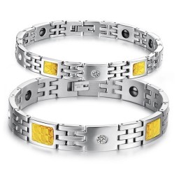 Bracciale In Titanio Magnetico Di Qualità Superiore Per Amanti Con Strass