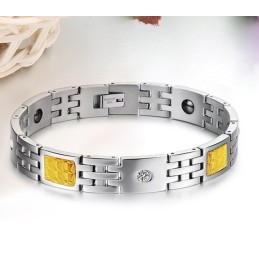 Bracciale In Titanio Magnetico Di Qualità Superiore Per Amanti Con Strass