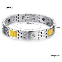 Bracciale In Titanio Magnetico Di Qualità Superiore Per Amanti Con Strass