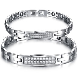 Bracciale In Titanio E Magnetite Queen Of Quality Health Per Amanti Con Diamante