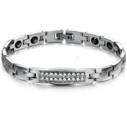 Bracciale In Titanio E Magnetite Queen Of Quality Health Per Amanti Con Diamante