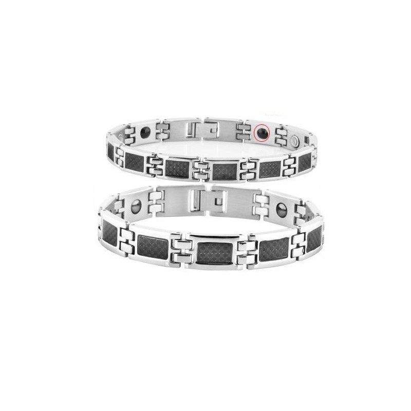 Bracciale In Titanio E Magnetite Queen Of Quality Health Per Amanti Con Diamante Bracciale In Titanio E Magnetite Queen Of Quality Health Per Amanti Con Diamante