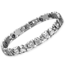 Bracciale Da Donna In Titanio Di Qualità Superiore Con Strass E Cuore
