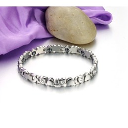 Bracciale Da Donna In Titanio Di Qualità Superiore Con Strass E Cuore
